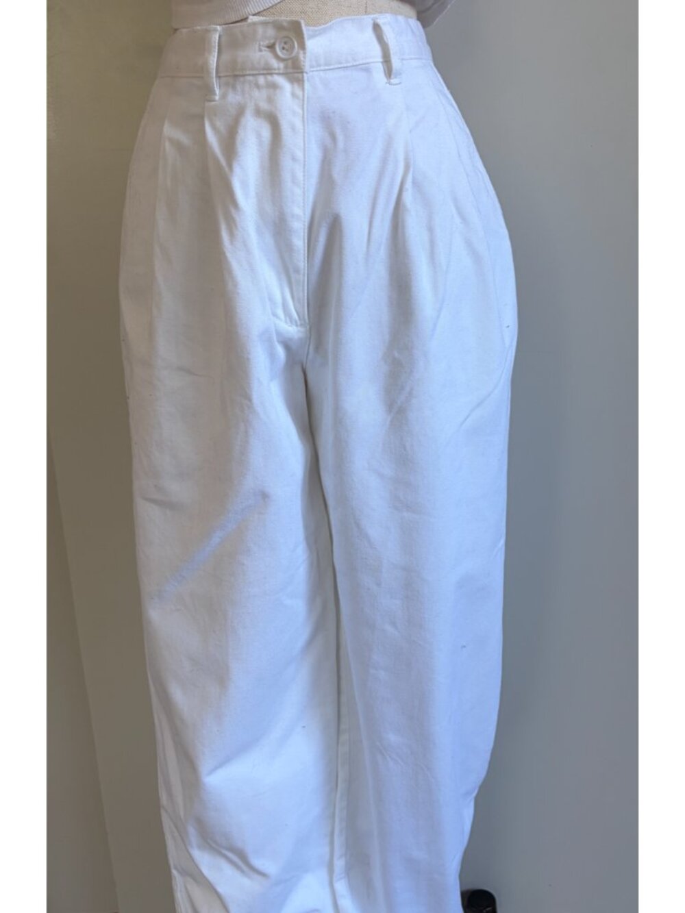 SOLD ON EBAY Vintage 90s Ralph Lauren White Cotton Pleated Trousers Pants Size 6